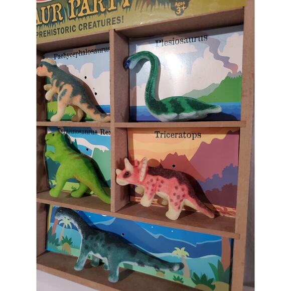 Melissa & Doug Collectible Prehistoric Creatures Fuzzy Dinosaur Figurine Toy Set - Picture 2 of 3